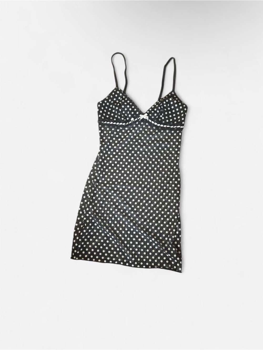 Edikted Black Polka Dot Slip Dress